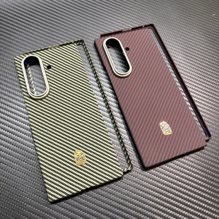 适用三星W26心系天下ZFold7手机壳碳纤维W25凯夫拉原装同色单前壳简约超薄带磁吸高档大气