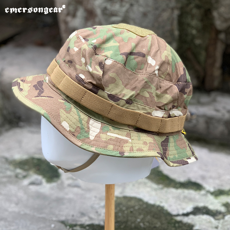 爱默生战术奔尼帽男防晒夏季短檐圆边帽子户外钓鱼透气渔夫帽