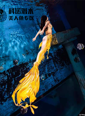 OCEANUS美人鱼精灵鱼尾水下表演服自由潜造型赠送bra