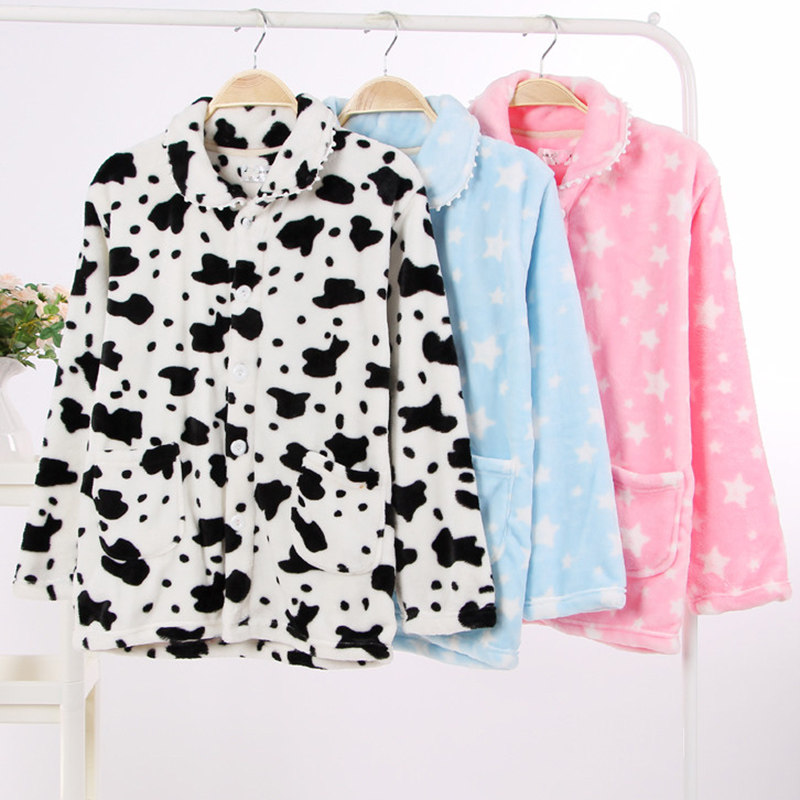 珊瑚绒睡衣女上衣单件秋冬加绒加厚居家服冬季女士法兰绒家居服