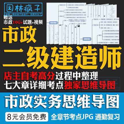 QT001二级建造师课程市政实务思维导图资料考点视频试题二建市政