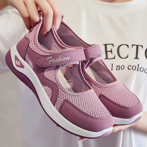 老人鞋女夏季妈妈凉鞋防滑软底老北京布鞋一脚蹬中老年舒适健步鞋