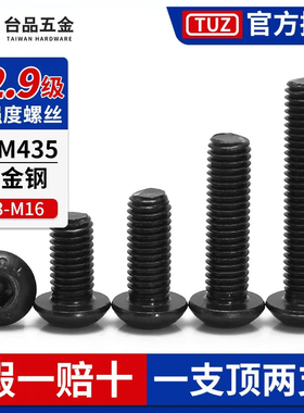 TUZ半圆头m3m4m5m6m8m10m12m16蘑菇头内六角螺丝茂异高强度圆杯合