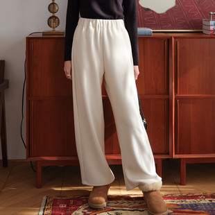 子女2025新款 冬季 休闲裤 然若 长裤 加厚垂感直筒裤 糯米裤 绒感超软