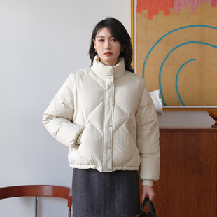 2025新款 然若 新国标90白鸭绒羽绒服女冬季 子可拆 面包服外套 袖