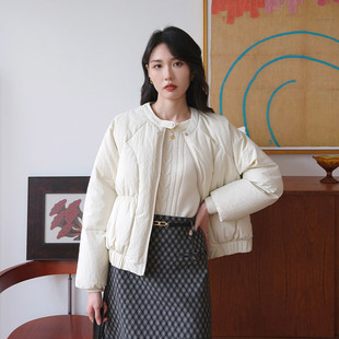 然若 防风轻防水 夹克式短款羽绒服女款冬季2025新款保暖外套