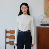 细腻丝滑羊绒蛋白 连体半高领打底衫 女2025新款 然若 长袖 内搭上衣