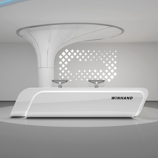 现代异型公司前台接待台美容院吧台服务台柜台咨询台迎宾吧台定制