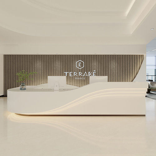 美容院前台公司接待台吧台酒店服务台店铺收银台现代简约柜台定做