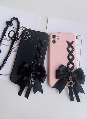 甜酷少女蝴蝶结适用于华为mate9/10/20x/30/40e/50pro手机壳麦芒10se/8/7/20手链P40pro+/P50/P30硅胶P60软套