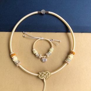 婴儿金银锁挂绳手工编织宝宝儿童平安百福锁专用吊坠红绳小孩项圈