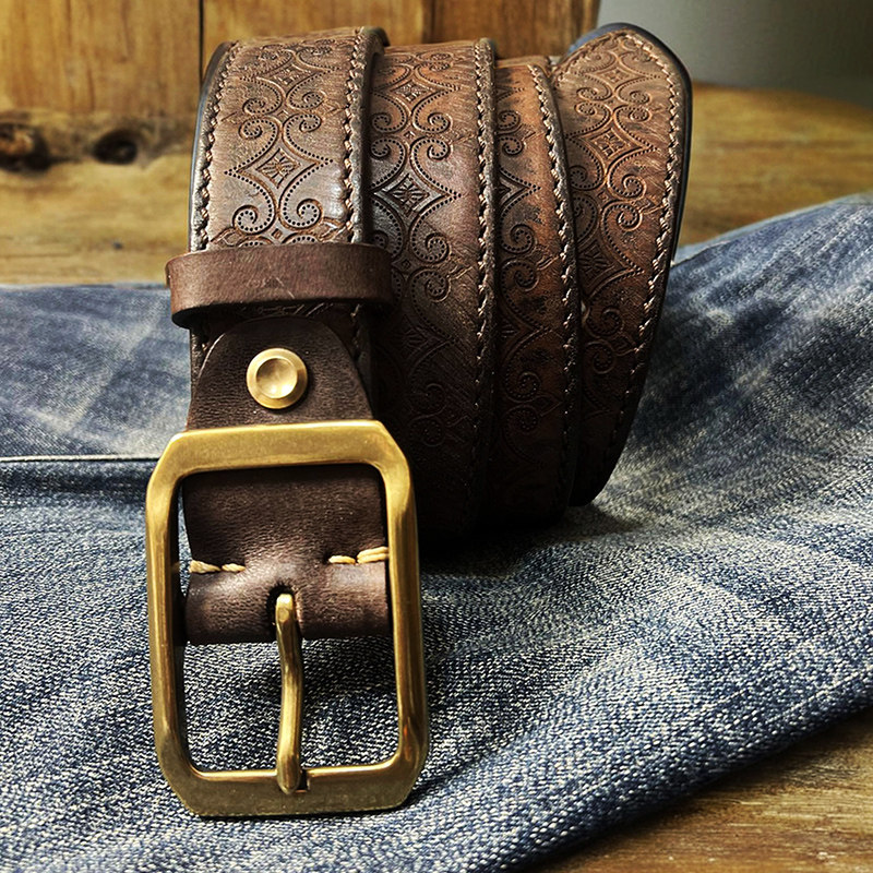 时尚双面头层压纹加厚复古牛皮带实心铜日字扣车缝线日字扣腰带男,服饰配件/皮带/帽子/围巾,腰带/皮带/腰链,淘宝优惠券,粉丝福利购,淘宝优惠卷