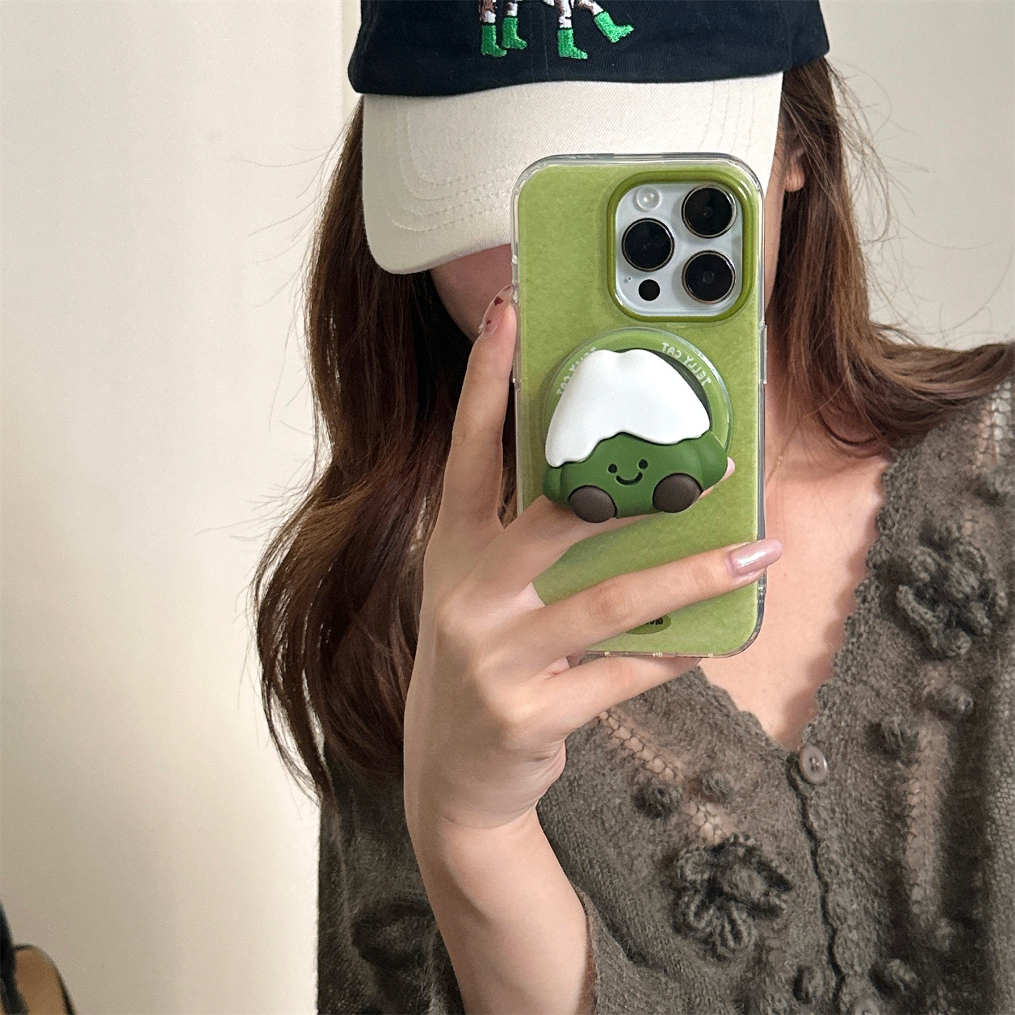 ins抹茶雪山立体磁吸支架壳适用苹果16promax手机壳iphone13新款15pro女款14双层全包防摔保护套