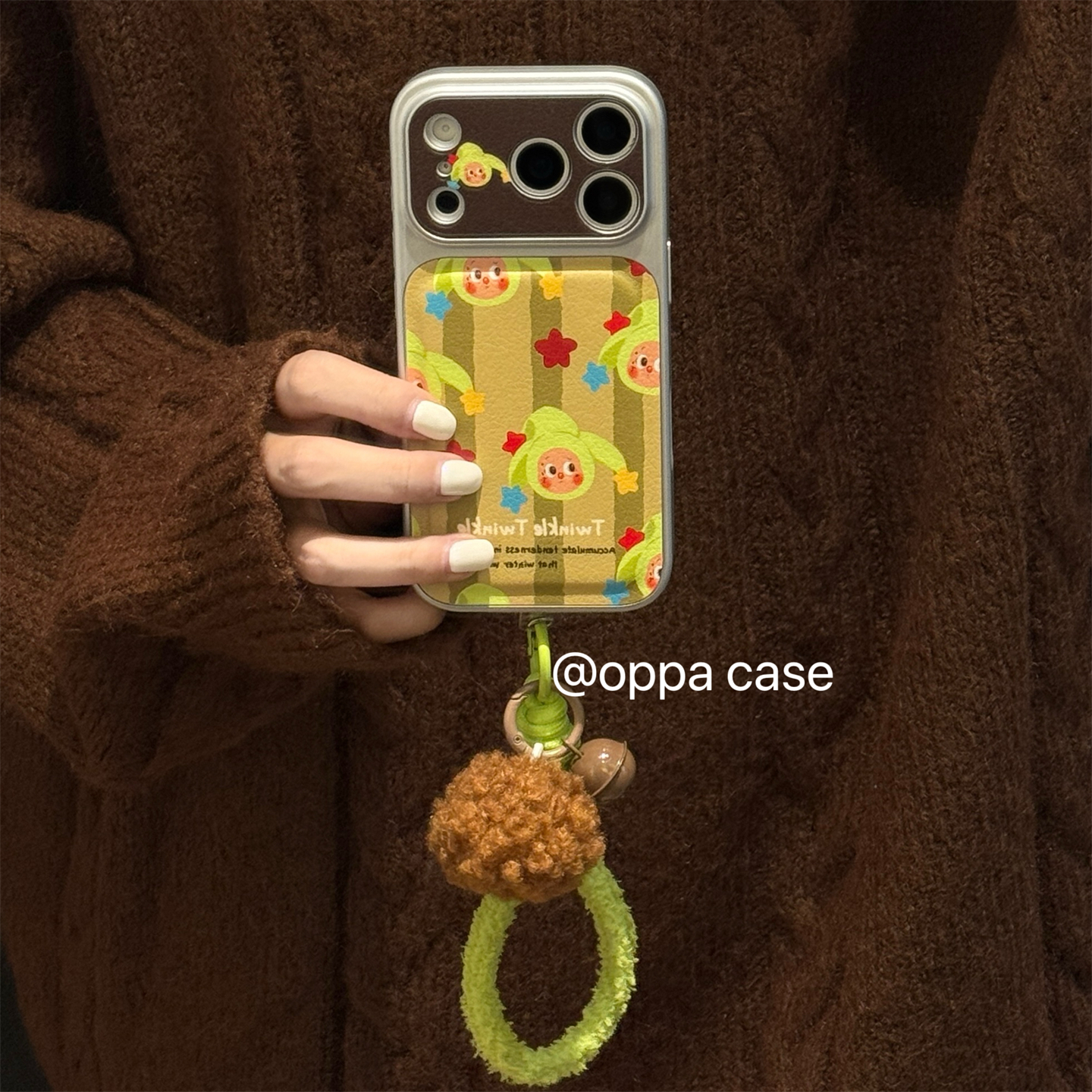 ins条纹可爱帽子星星人适用苹果16promax手机壳iphone17新款15pro女款14大视窗贴皮全包防摔13保护套