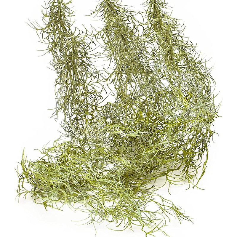人造藤蔓苔藓 绿色悬挂植物 美人须藤条壁挂背景墙客厅装饰