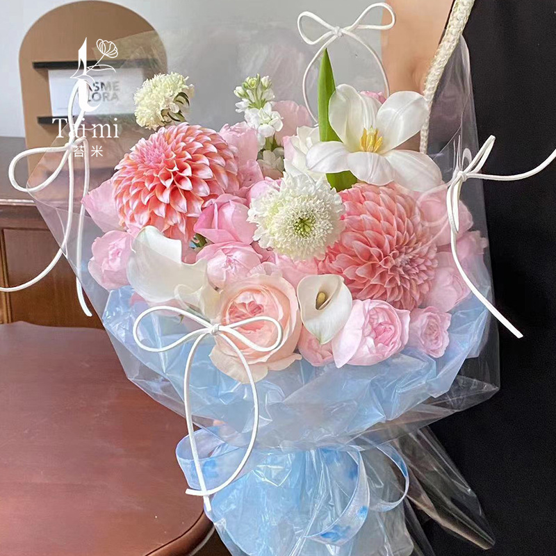 七夕新款琉璃盏玻璃质感鲜花包装