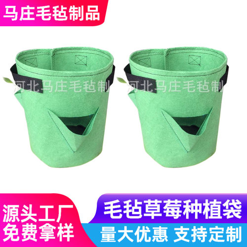加厚毛毡草莓种植袋04