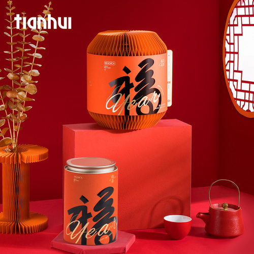 新年国潮茶叶礼盒创意包装