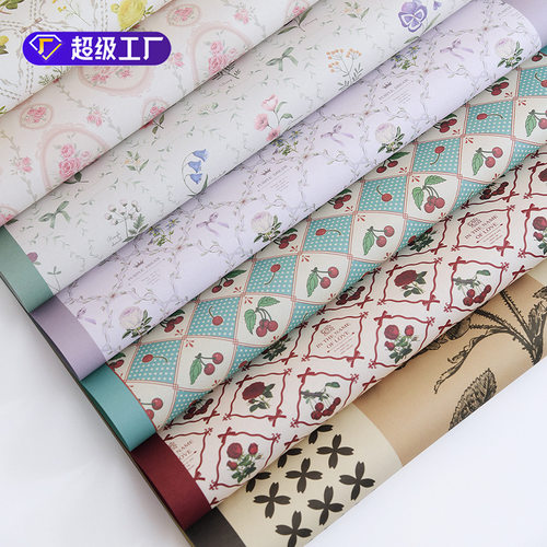 创意防水鲜花包装纸古典花束材料