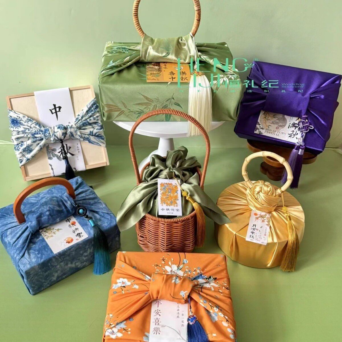 风吕敷伴手礼喜糖盒样品包 成品发货  包邮