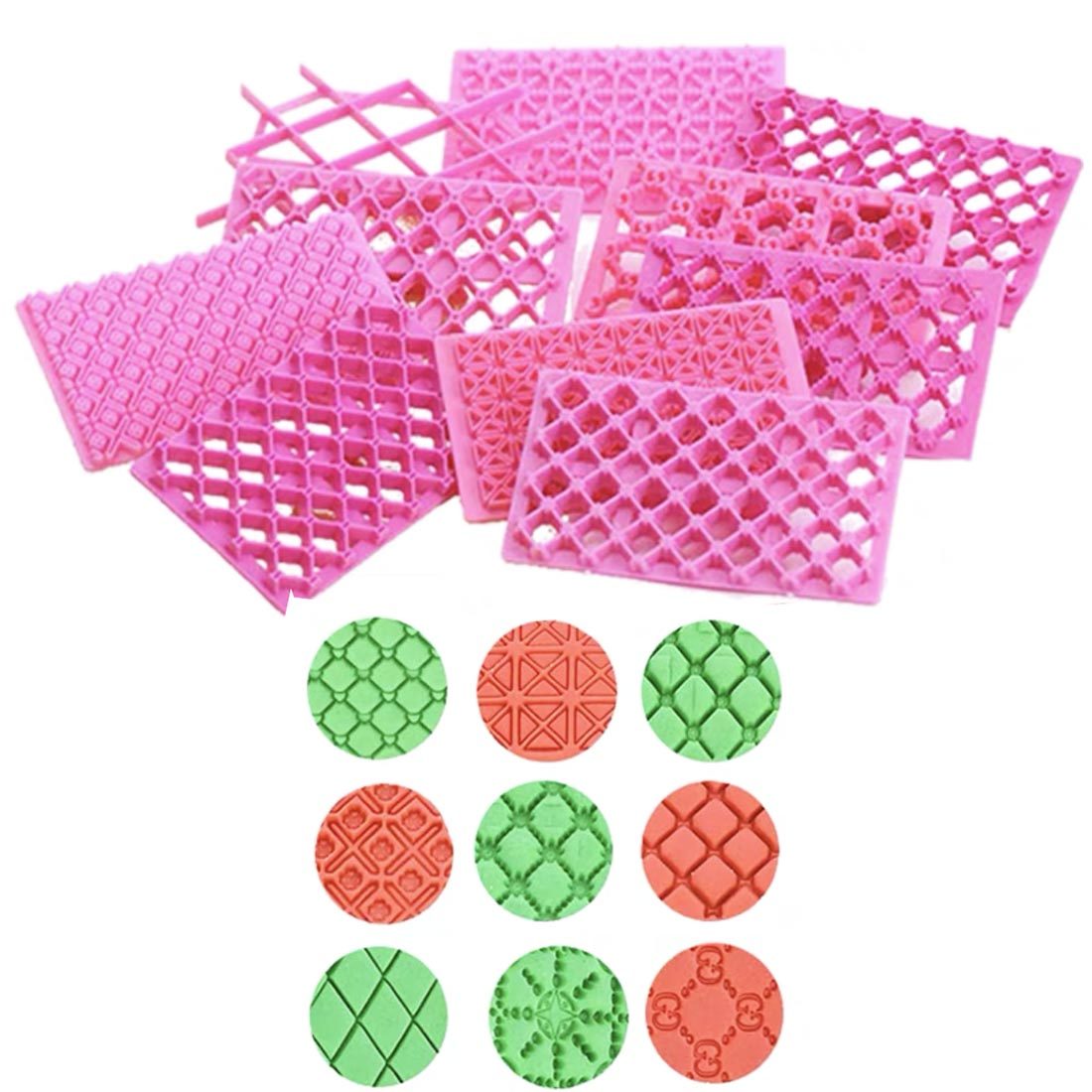 翻糖工具曲艺纹路印花模具螺纹饼干压模爱心菱形纹理翻糖烘焙模具