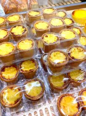 网红两粒装盘挞包装盒子一次性塑料商用2个装两个装透明盒J133