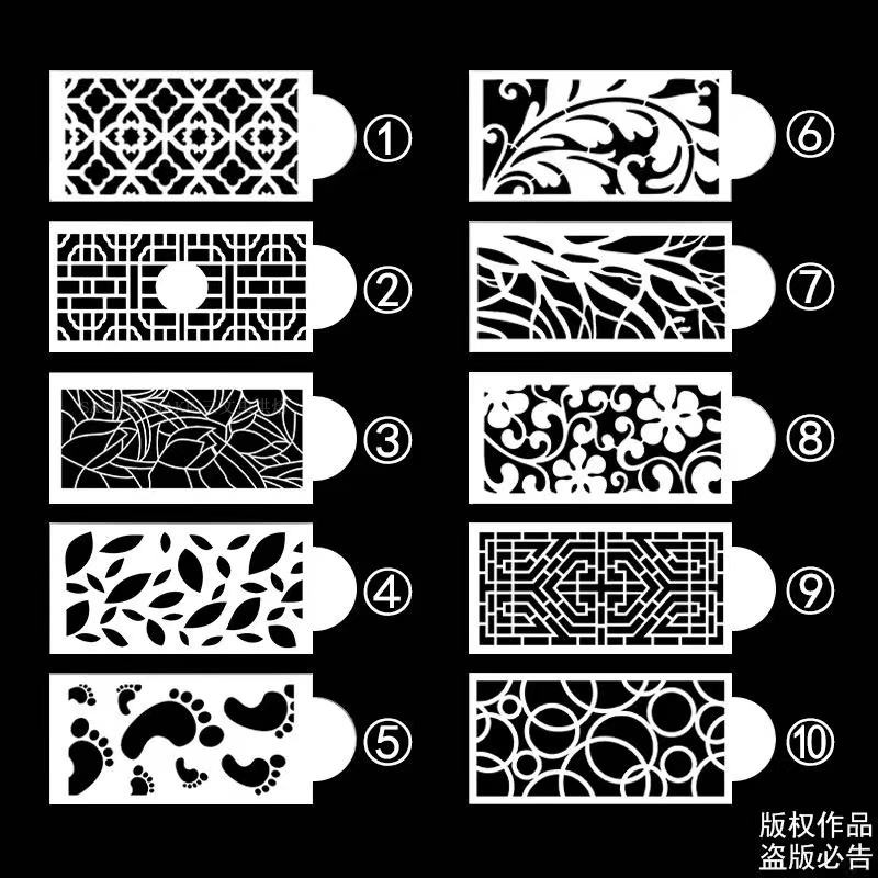 DIY图腾蛋糕花边动物喷花模烘培用具涂鸦绘画镂空模板几何图案