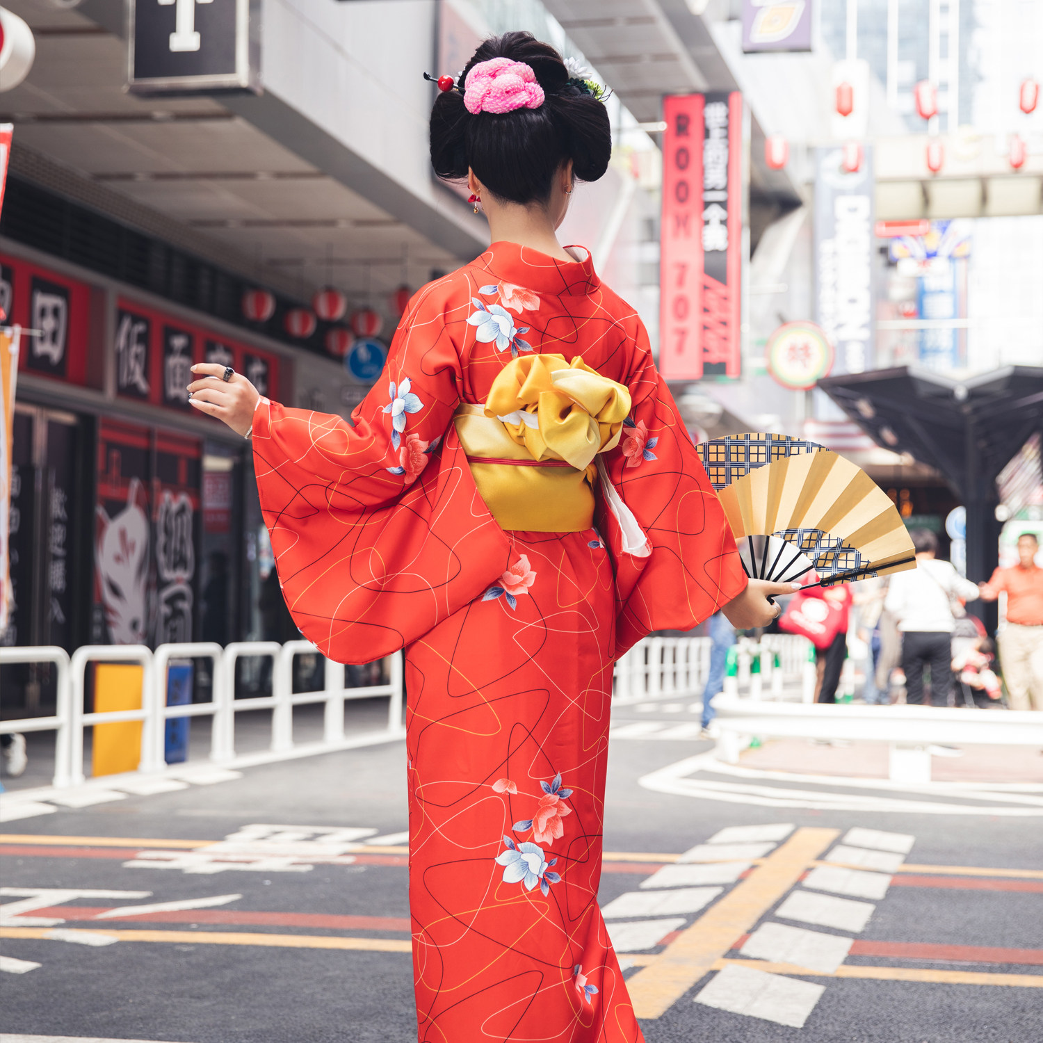 日本改良版和服纯欲复古清新淡雅可爱少女樱花祭夏日祭四件套浴衣