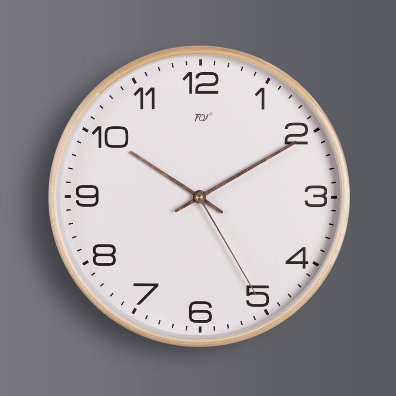 tqj静音时尚风免打孔石英钟表