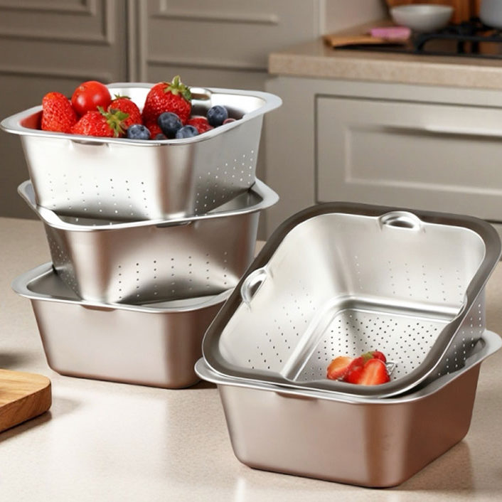 洗菜盆沥水篮304不锈钢淘米盆