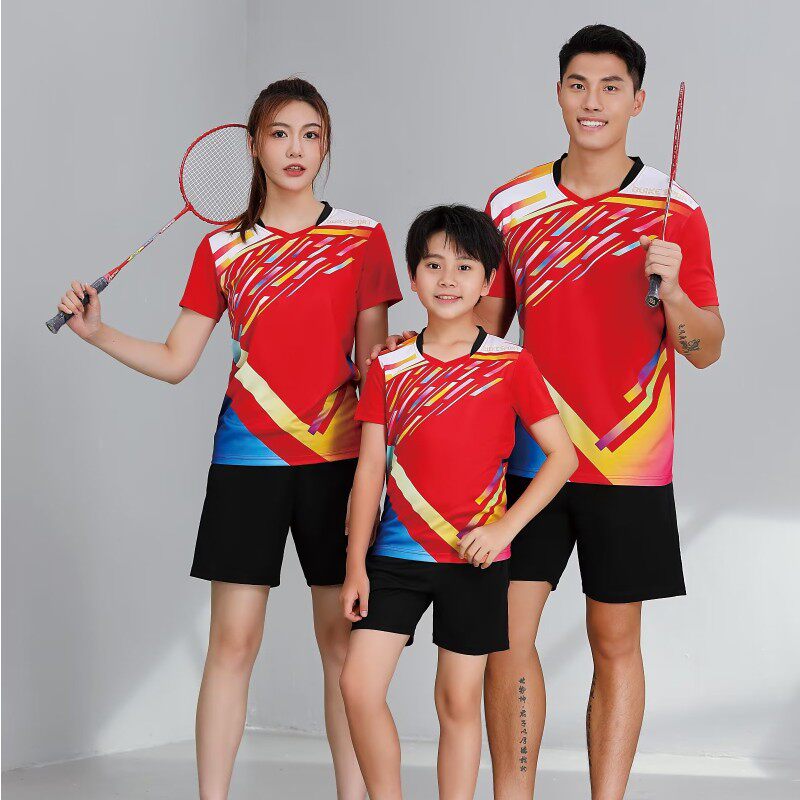儿童羽毛球服装乒乓球衣套装男童运动服女孩夏季女速干训练服印字
