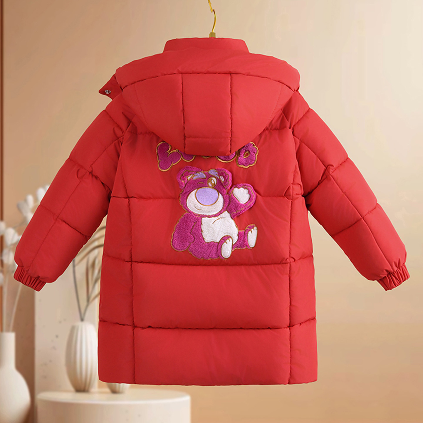 儿童棉衣2025新款冬季女童卡通连帽棉衣加绒加厚保暖中长棉袄外套,童装/婴儿装/亲子装,棉袄/棉服,淘宝优惠券,粉丝福利购,淘宝优惠卷
