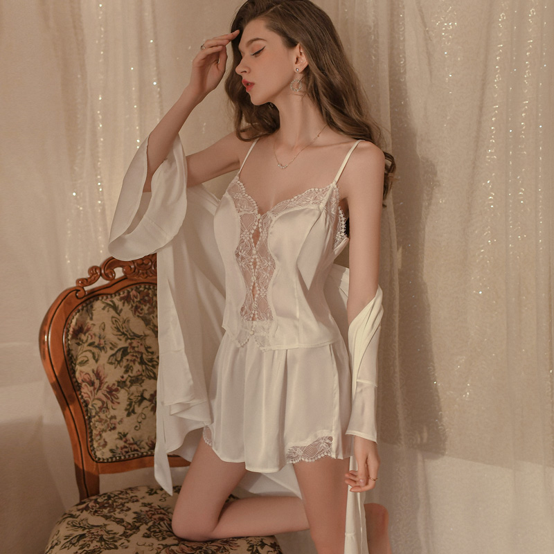 凯朱莉性感睡衣女款春秋2025新款高级感纯欲冰丝吊带短裤两件套夏