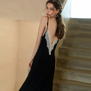 凯朱莉性感睡衣女2025新款 莫代尔吊带睡裙 春秋纯欲高级感气质长款