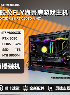 仟悦 9800X3D/5080名人堂黑魂X/5090D V2万图师/小映像RGB/海景房