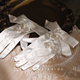 高档时尚 韩式 新娘婚纱缎面礼服手套花苞蝴蝶结白色婚礼服全指手套