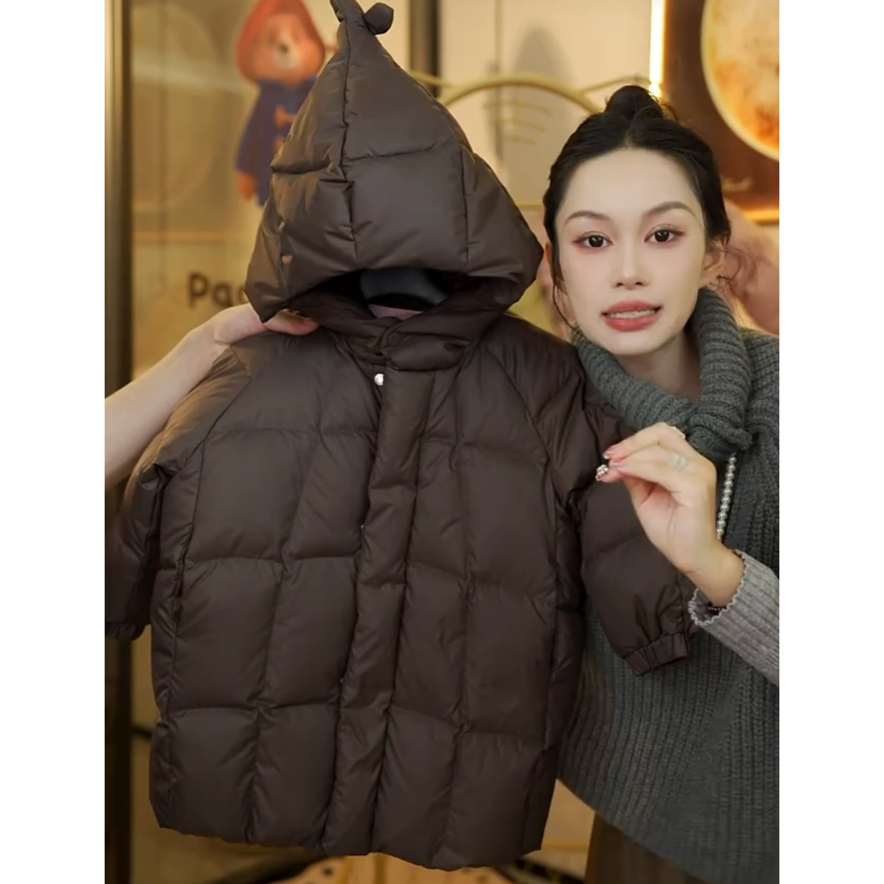 2025秋冬季新款羽绒服儿童韩系加厚保暖连帽外套男女宝