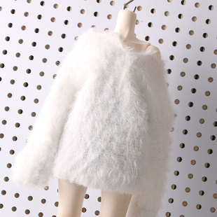 BJD4分1/4娃娃衣服毛绒打底衫纯欲风毛衣36分百褶裙叔体内搭毛衣