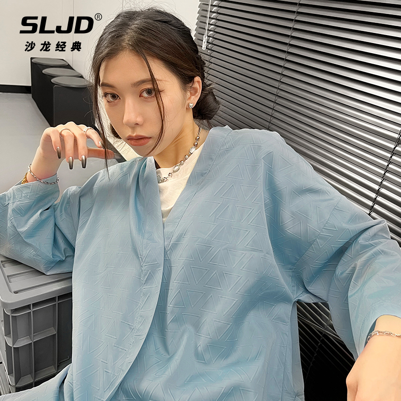 高档美发客袍染发衣理发店客服