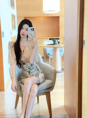 Winema晓雪 桃花朵朵开 美好寓意 连衣裙 肩膀设计太美了女春夏季