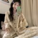 秋冬韩国ins甜美学生蕾丝樱桃睡衣女网红圆领长袖 宽松家居服套装