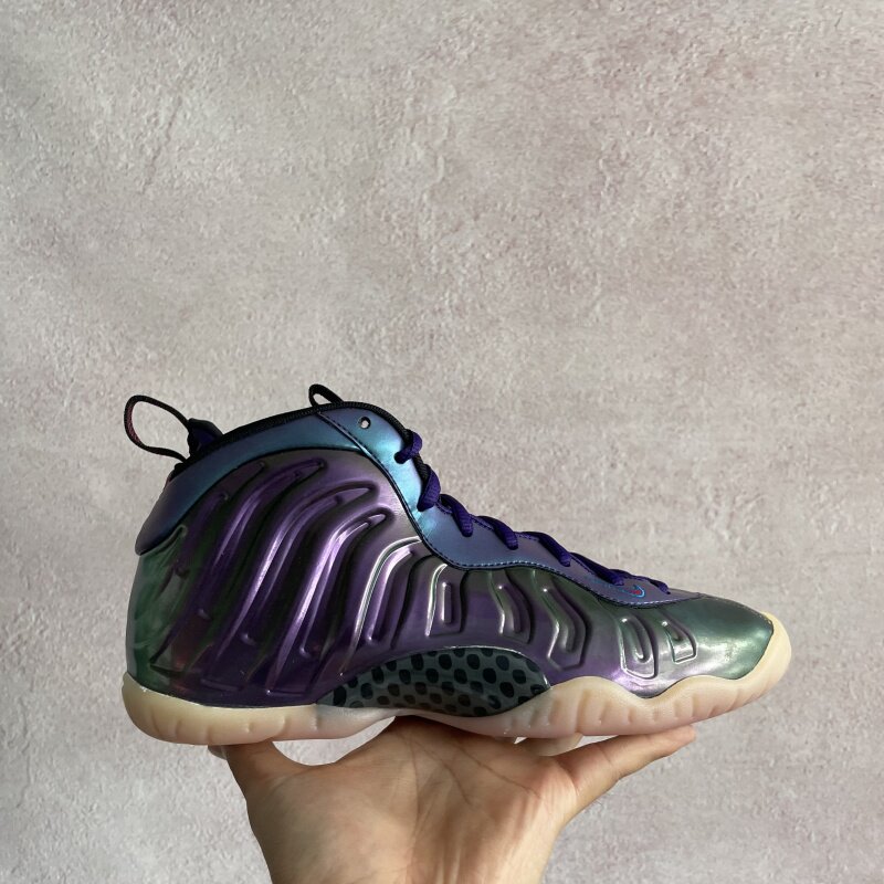 Nike Little Posite One GS变色龙海神蓝炫光紫女子喷 644791-602