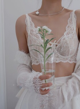 法式蕾丝软钢圈收副乳显小文胸