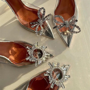 女细跟性感包头水晶鞋 BCPTVKLE透明凉鞋 尖头高跟鞋 新款 女2022夏季