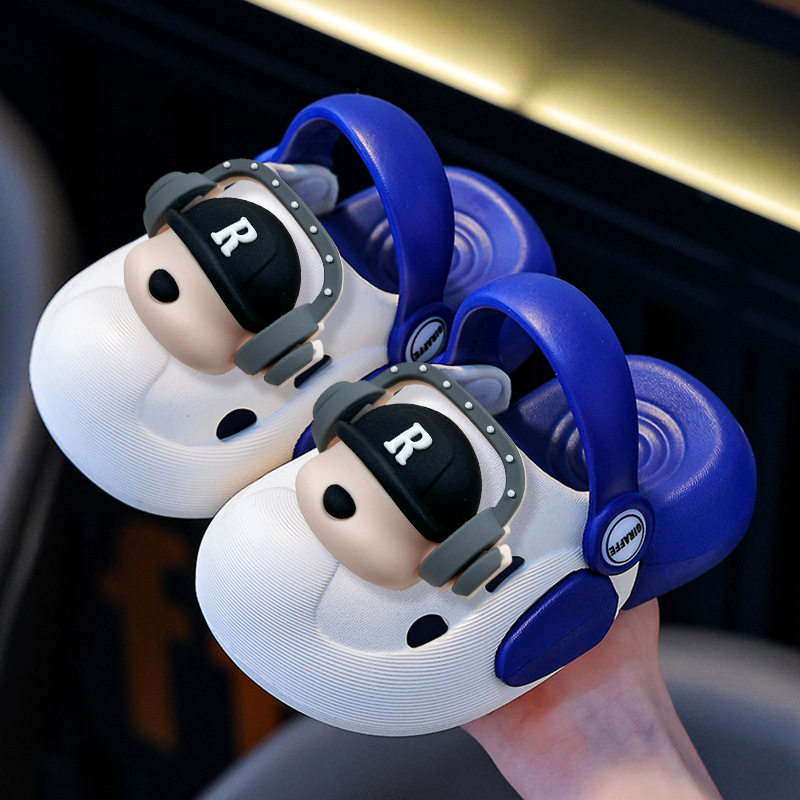 新款儿童洞洞鞋夏EVA拼色防滑外穿包头凉拖男童女童宝宝拖鞋两穿