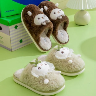 迪盛冬季情侣棉拖鞋卡通软萌可爱云朵羊家居室内保暖舒适平底棉鞋