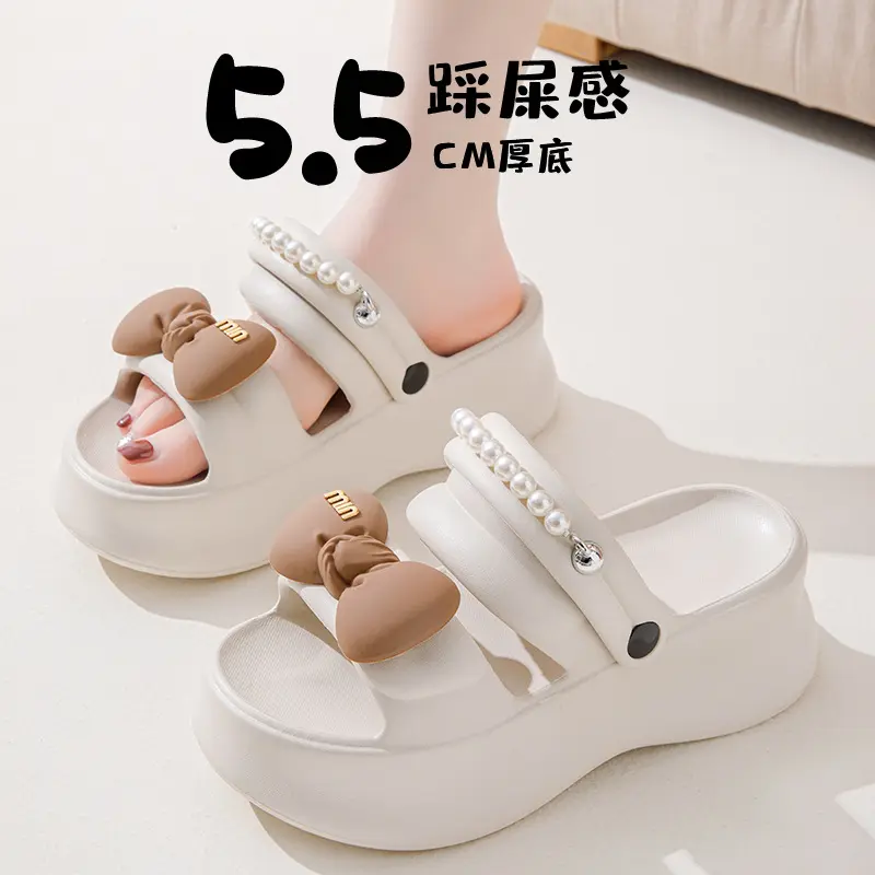 时尚ins风两穿凉拖鞋防滑高级凉鞋外出穿高跟厚底拖鞋女夏季室内