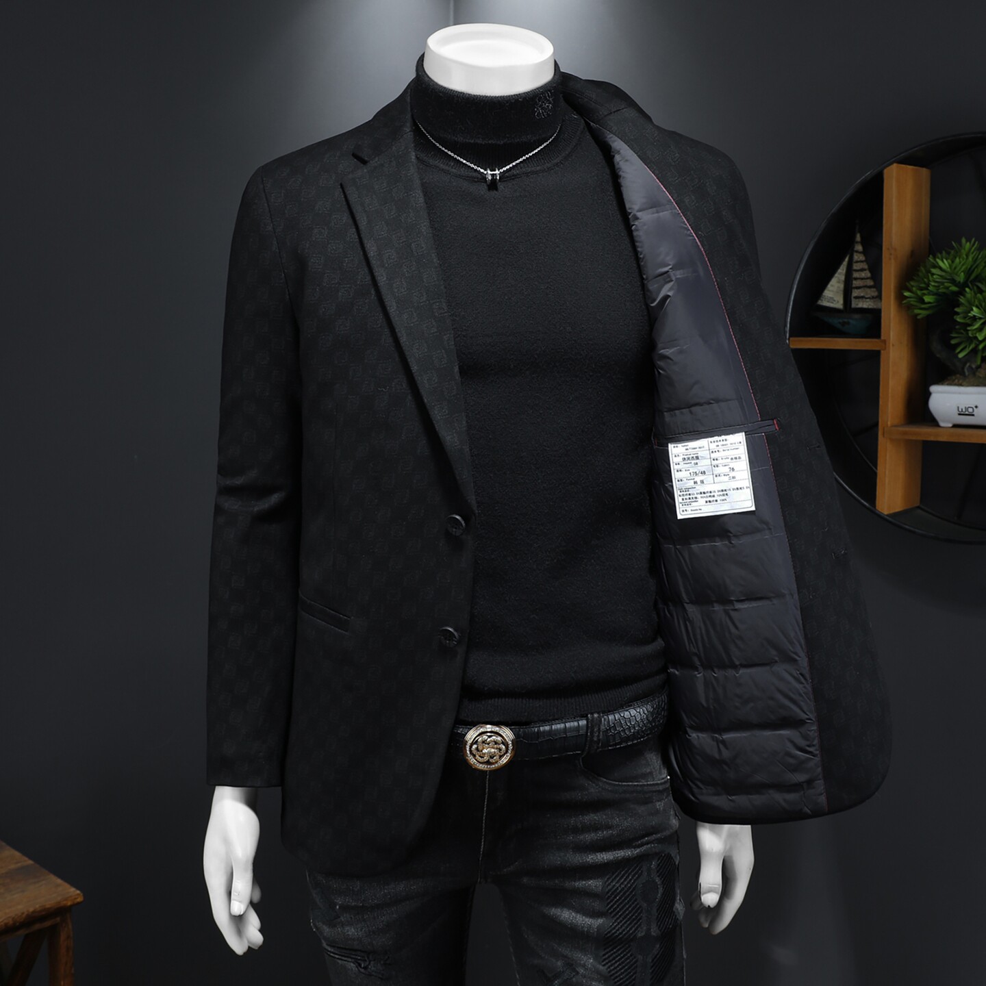 2025冬款男士西服羽绒90白鸭绒-D252-8209P255假模,男装西服,电商D252
