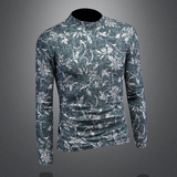 2025冬款男士花色中高领打底衫-电商D252-66216P80镂空图，男装T恤，电商D252