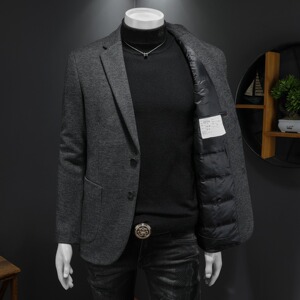 2025冬款男士西服羽绒90白鸭绒-电商D252-8205P255假模,男士2019冬穿搭图片